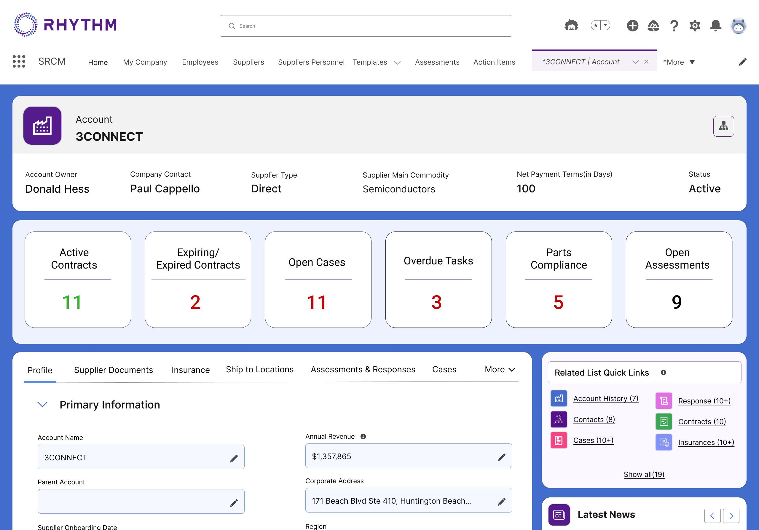 Suppliers_Profile page